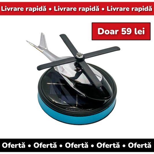 Odorizant Auto Elicopter solar pe baza de ulei parfumat cu difuzor de aromaterapie